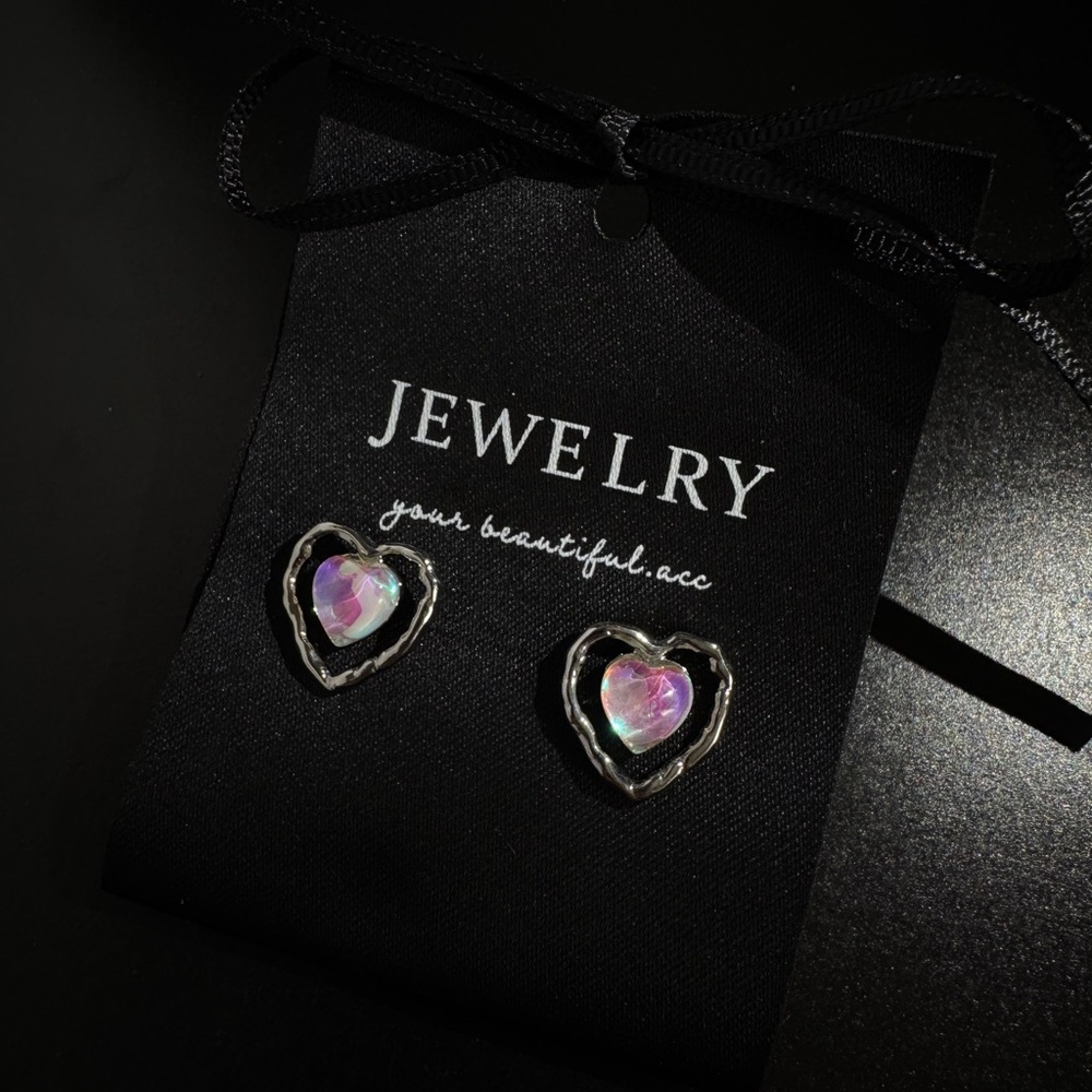 Silver Heart-Shaped Earrings with Elegant Design